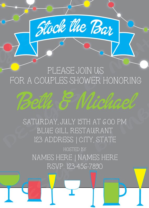 Items similar to Stock the Bar Invitation Printable PDF 5 x 7 on Etsy