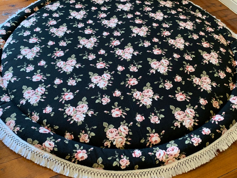 Pink Rose Print Pink Peony Round baby Play Mat Baby Roundie Round Rug Baby Blanket gift Organic Play Mat Floral Theme Flower Print