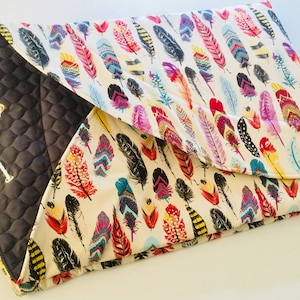 Bohemian feather quil Deer and Dot Baby Playmat and Bag Kids play mat blocks marbles puzzles mat Toy storage Bag Round rug