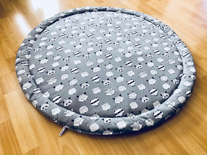 BABY PLAY MAT Woodlands Extra Padded Round Rug Tummy Time Play Etsy