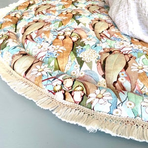 XL GUMLEAF BABIES, Designer Baby Decke aus Bio-Baumwolle, Baumwoll-Leinen, Designer-Babydecke, SnugglePot und Cuddlepie Print