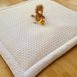 Weißer Schnee LARGE Dickes Quadrat gequiltet Deer und Dot Baby Matte Bauch Zeit Spielteppich Kinderzimmer Baby Decke Blanky Flatlay Krabbeldecke Mädchen Jungen Geschenk