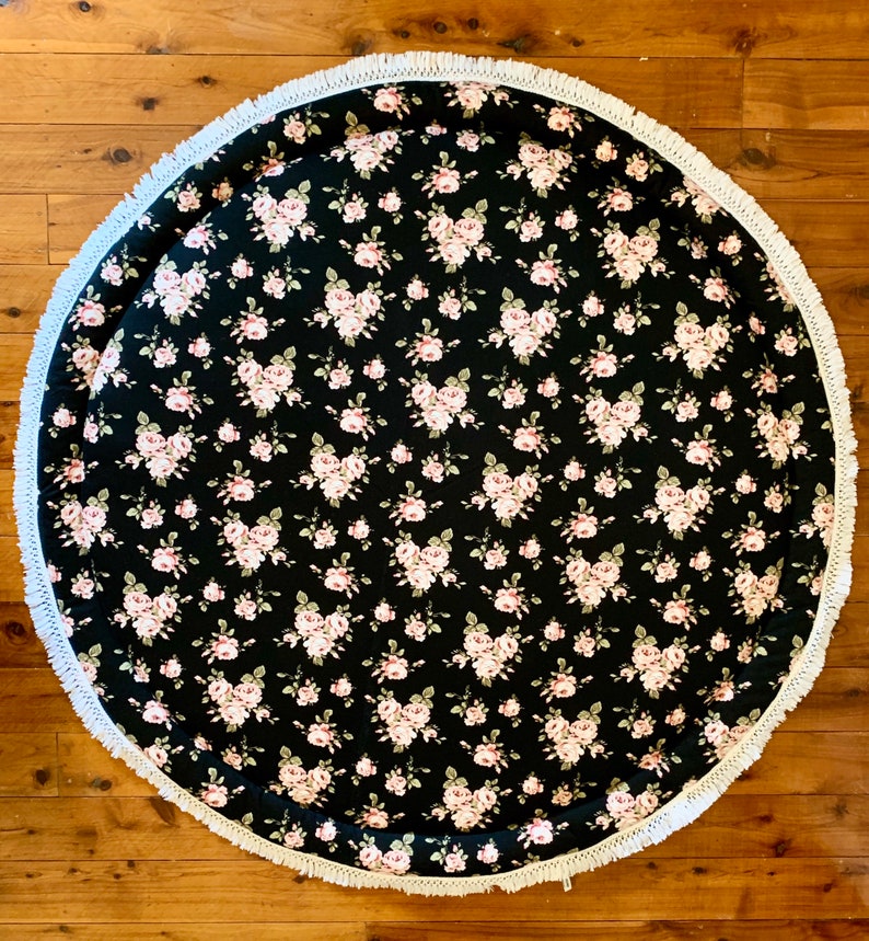 Pink Rose Print Pink Peony Round baby Play Mat Baby Roundie Round Rug Baby Blanket gift Organic Play Mat Floral Theme Flower Print