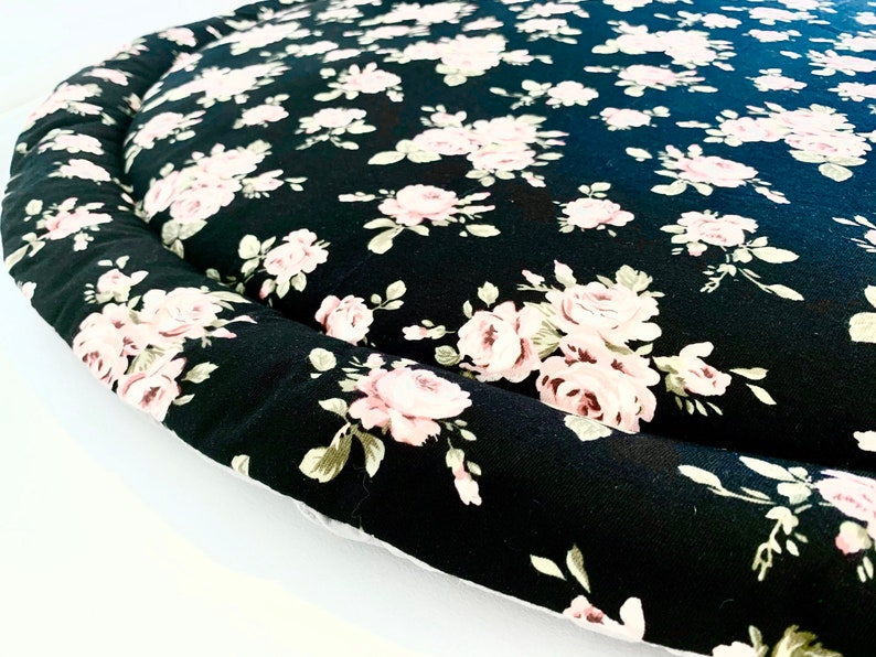 Pink Rose Print Pink Peony Round baby Play Mat Baby Roundie Round Rug Baby Blanket gift Organic Play Mat Floral Theme Flower Print