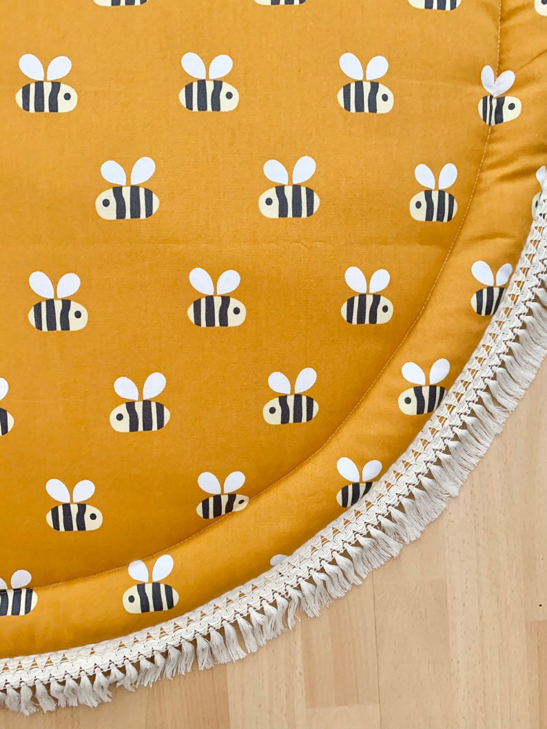 Mustard Bee Baby Rug Spot Print Round baby Play Mat Dots Etsy