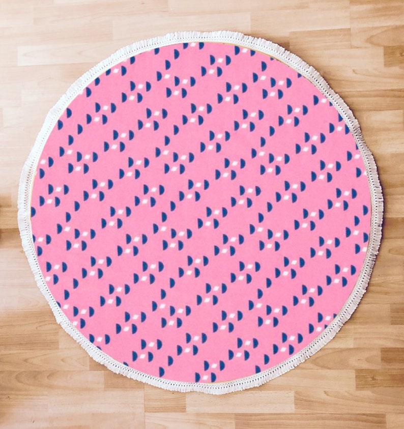 Designer Organic Cotton Bright Pink Confetti Print Geometric Image 0