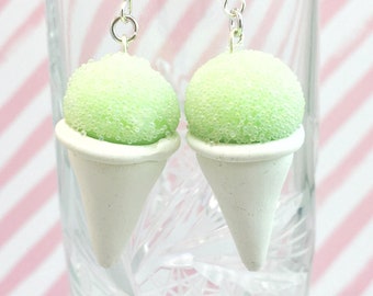 Glow In The Dark Snow Cone Earrings - Sno Cone Earrings - Green Snow Cone - Kids Jewelry - Kawaii Earrings - Summer Earrings - Cute Jewelry