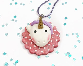 Unicorn Charm Necklace - Polymer Clay Charms - Birthday Gift - Pastel - Gift For Her - Statement Necklace - Unicorn Party - Unicorn Birthday