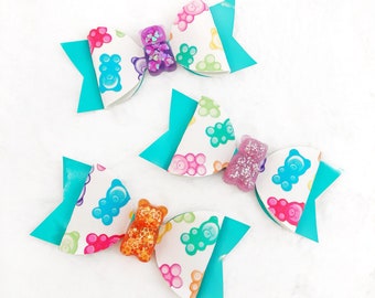 Teal Candy Hair Bow - Kawaii Clothing - Korean Fashion - Hair Accessories - Preteen Teen Girls - Hair Clip - Best Friend Gift - Kawaii -