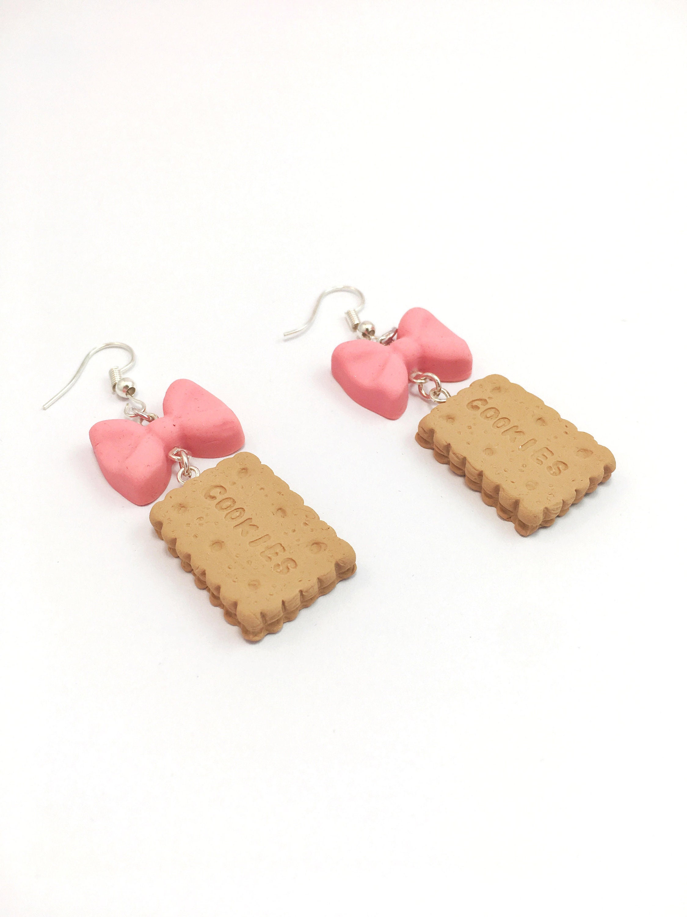 Cookie Earrings Miniature Food Earrings Cute Earrings Etsy