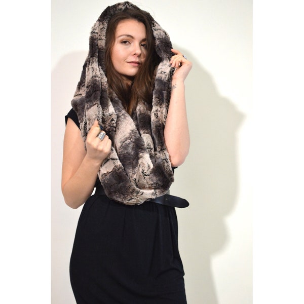 Super Soft Cozy Minky Faux Fur Cowl 2-in-1 Hood & Capelet by Sublime Designs--Your choice of fur!