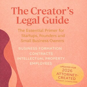 Creator's Legal Guide | Business Law Basics, Contracts, IP (Instant Download)