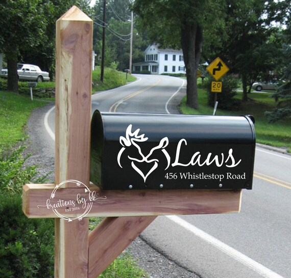 Personalized Deer Mailbox Decal Custom Mailbox Mailbox Etsy