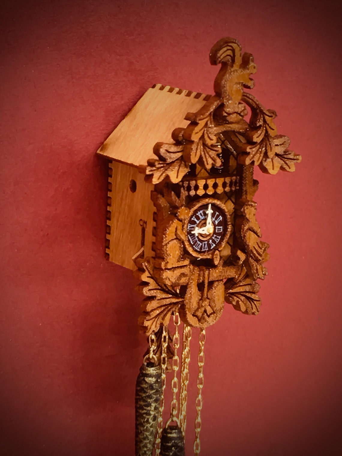 Miniature Cuckoo Clock squirrel Etsy