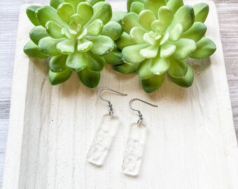 Bar Earrings | Laser Cut Floral Acrylic
