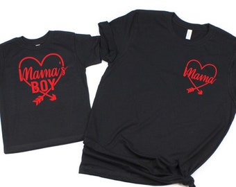 mom and son matching valentines day shirts