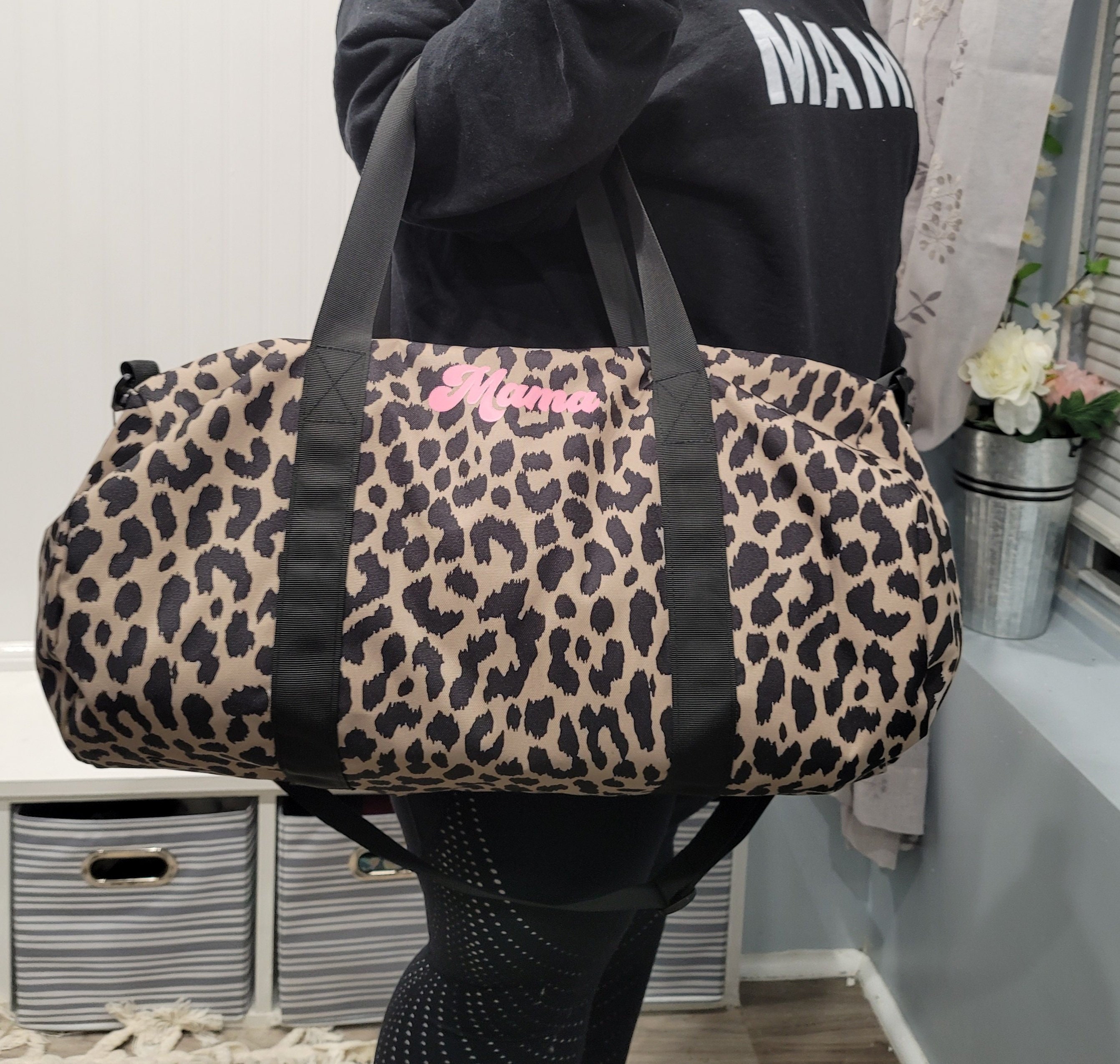 Leopard Print Duffle Bag Weekend Bag Duffle Bag Vacation Etsy