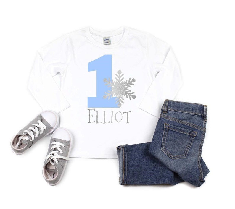 Boys Winter Birthday Shirt Boys Snowflake Birthday Outfit Boys Snowflake Birthday Shirt Boys Winter Onederland Birthday Winter Wonderland