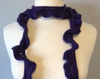 Dark Purple Ruffle Scarf