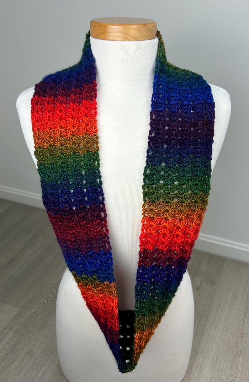 Bright Rainbow Crochet Infinity Scarf - Etsy