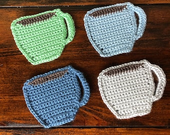 Crochet Coffee Cup Coasters set of 4