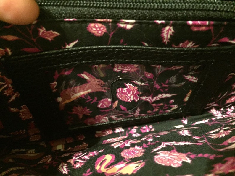 Velvety VERA BRADLEY Black Handbag Quilted Pattern Etsy