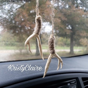 Rear View Mirror Antler Accessories, Ivory, Charm, Decoration, Hanger, Faux Antlers image 1