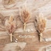 Pampas Grass Wedding Boutonniere, Lapel, Pin-on, Corsage, Buttonhole, Groom, Groomsmen, Wedding Party, Gift, Natural, Dried, Preserved
