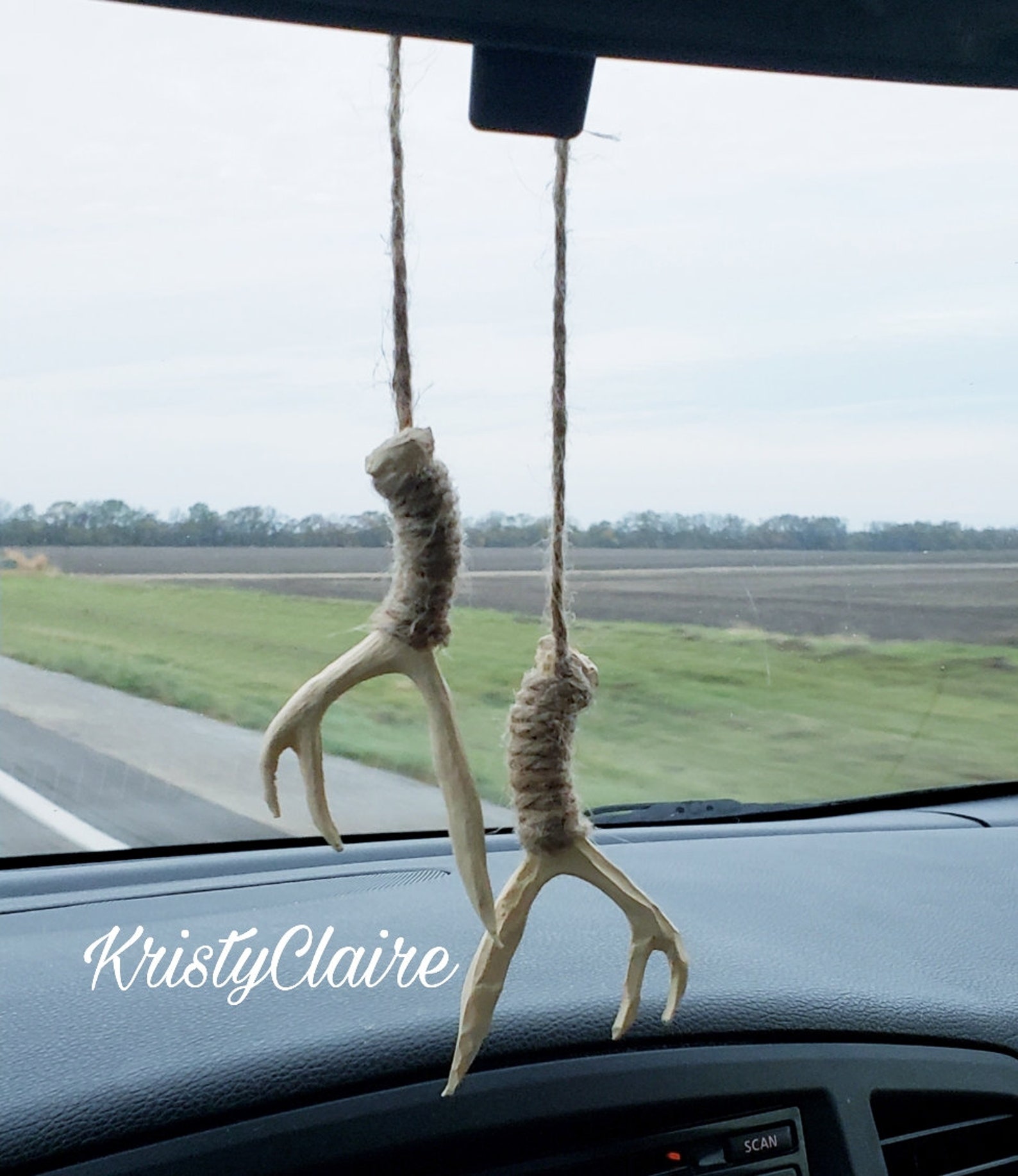 Rear View Mirror Antler Accessories Ivory Charm Decoration Etsy