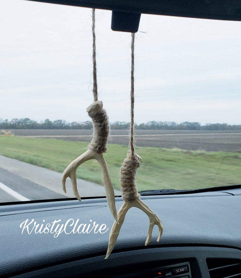 Rear View Mirror Antler Accessories, Ivory, Charm, Decoration, Hanger, Faux Antlers image 7