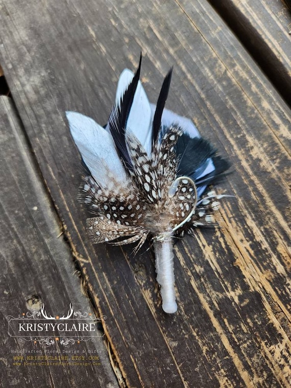 boutonniere with fishing lure and flowers - Wedding White Fishing Themed Wedding / Tropical