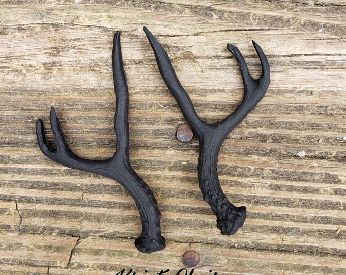 Black Antler Pair, Faux Antlers, Set, Mini Antlers, Taxidermy, Craft