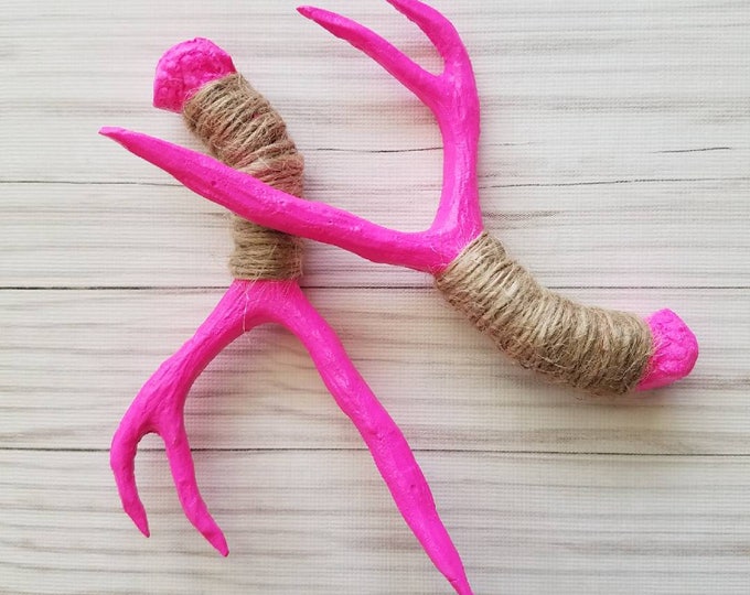 Pink Antler Boutonniere, lapel, buttonhole, pin-on, Corsage, Mini Antler, Taxidermy