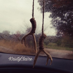 Rear View Mirror Antler Accessories, Ivory, Charm, Decoration, Hanger, Faux Antlers image 4