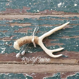 Ivory Antler Boutonniere, Faux, Pin-on, Lapel, Buttonhole, Mini Antler, Taxidermy image 5