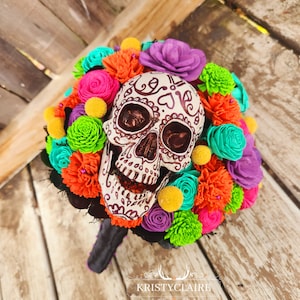 Día de los Muertos, Día de los Muertos, Ramo de flores de madera Sola inspirado, vegetación seca, preservada