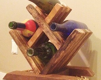 Wine Rack, Wood Wine Rack, Small Wine Rack, Wooden Wine Rack, Countertop Wine Rack, Tabletop Wine Rack, 4 Bottle Wine Rack, Wine Storage