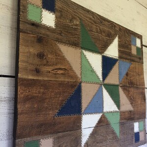 Barn Quilt, Wood Barn Quilt, Hand Painted Barn Quilt, Wood Wall Hanging, Barn Wood Sign, Wood Wall Art, Barn Wedding, Rustic Wall Decor image 2