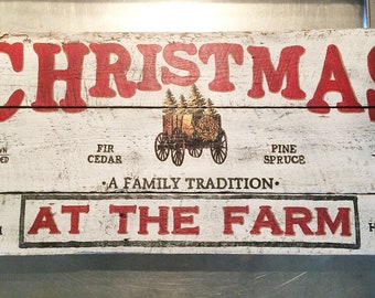 Christmas Sign, Christmas Barn Wood Sign, Christmas at the Farm, Christmas Decorations, Country Christmas Decor, Christmas Wall Hanging
