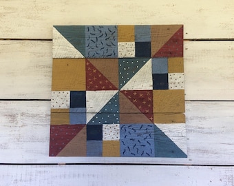 Hand Painted Barn Quilt, Reclaimed Wood Wall Art, Farmhouse Decor