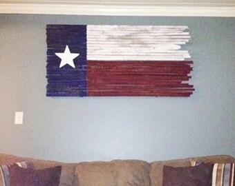 Reclaimed Wood Texas Flag, Rustic Wall Decor (28x48)