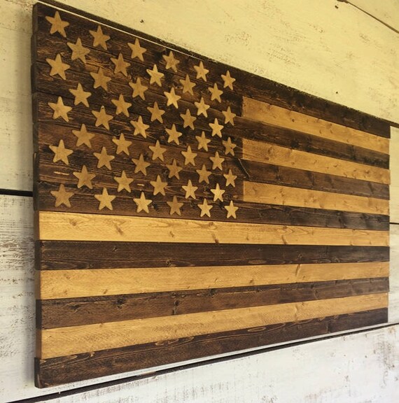 Wood Flag Wooden Flag Distressed America Flag Wooden Etsy