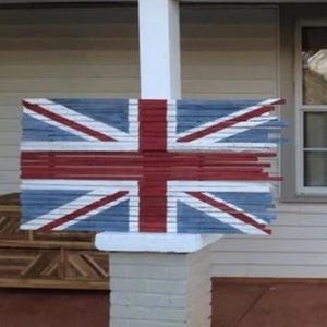 British Flag Wood, Wooden British Flag, Farmhouse Decor, Wood Wall Flag, Wood Wall Hanging, Wood Flag, Wooden Flag, Wood Flag Wall Art