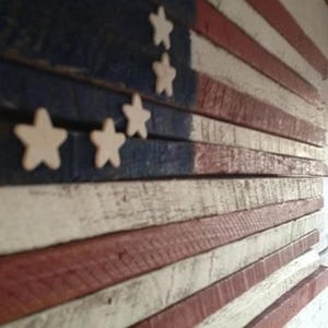 Wood Flag 13 x 28 , Wooden Flag, Wood Betsy Ross Flag, Wood Wall Hanging, Wood Wall Art. Wood American Flag, Distressed Flag, Barn Wood Flag