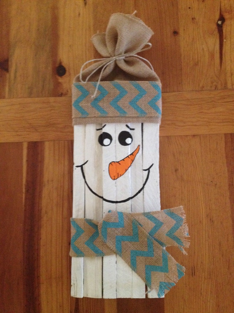 Wood Snowman, Wooden Snowman, Snowman, Snowman Face, Christmas Decor, Reclaimed Wood Christmas Decor, Farmhouse Christmas Decorations image 1