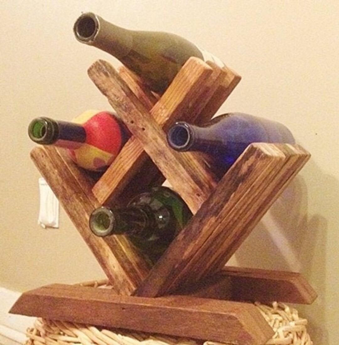 Wine Rack Wood Wine Rack Small Wine Rack Wooden Wine Rack Countertop Wine Rack Tabletop Wine Rack 4 Bottle Wine Rack Wine Storage Etsy
