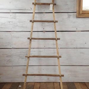 Wood Ladder, Wooden Ladder, Orchard Ladder, Rustic Wood Ladder, Distressed Wood Ladder, Farmhouse Decor, Decorative Wood Ladder,Quilt Ladder