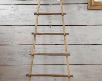 Rustic Reclaimed Wood Decorative Ladder, Farmhouse Quilt Display, Orchard Ladder, Farmhouse Decor