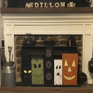 Halloween Decoration, Wood Halloween Decor, Reclaimed Wood Halloween Decor, Ghost, Witch, Pumpkin, Black Cat, Frankenstein, Rustic Halloween