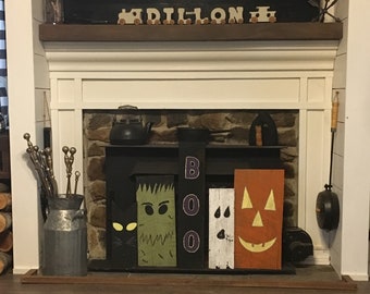Halloween Decoration, Wood Halloween Decor, Reclaimed Wood Halloween Decor, Ghost, Witch, Pumpkin, Black Cat, Frankenstein, Rustic Halloween